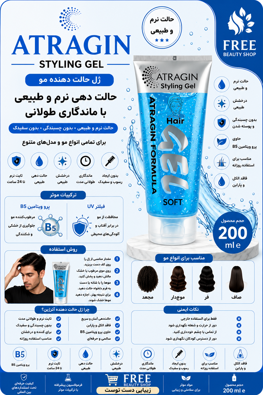 ژل خیس عطراگین 200 میل