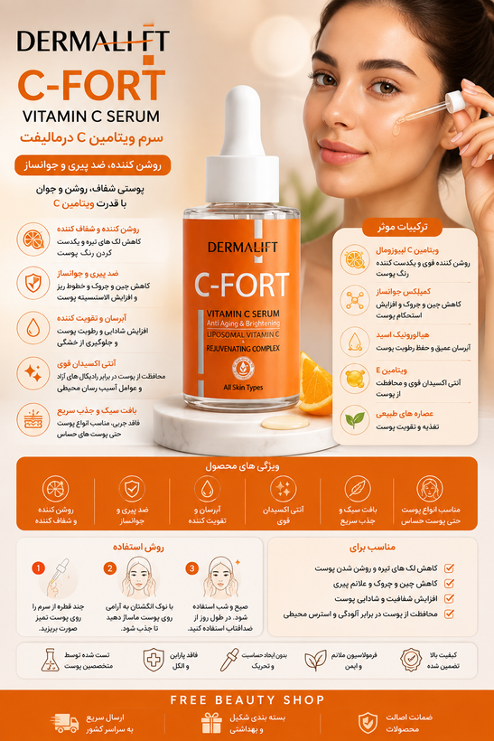 سرم روشن کننده ویتامینC درمالیفت C-FORT